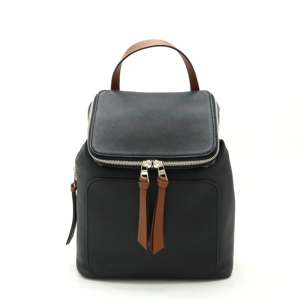Loewe GOYA Backpack Calfskin Leather Black Brown